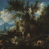 Antonio Francesco Peruzzini (1643 – 1724) mit Beteiligung Große Landschaft mit Figurenstaffage | Öl auf Leinwand | 90x115cm Ehemals Sammlung Arthur Maier, Karlsbad Schätzpreis: 5.000 – 8.000 Euro