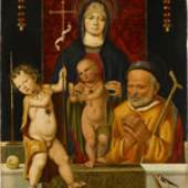 Antonio Leonelli da Crevalcore, gen. Antonio Crevalcore Hl. Familie mit Johannesknaben, 15. Jahrhundert 93,0 x 76,0 cm Staatsgalerie Stuttgart
