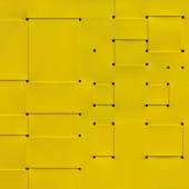 Armando Marrocco, Intreccio di situazioni (dalla divina proporzione), 1968, smalto giallo acrilico su cartone, 80 x 100,5 cm, Courtesy Galleria Antonio Battaglia - Il Castello Contemporary