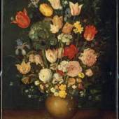 Werkstatt Jan Brueghel d. Ä.  Blumenstrauß in einer Tonvase  70 x 52 cm, Öl auf Eichenholz,  Bayerische Staatsgemäldesammlungen,  Alte Pinakothek München