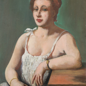 August Wihelm Dressler, Florentine woman,1932, oil on panel.