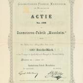 Aktie der Gasmotoren-Fabrik Mannheim