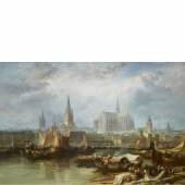 James Webb (1825 – 1895)  Ansicht von Köln mit dem unvollendeten Dom 1870 | Öl auf Leinwand | 183 x 275cm Ergebnis: 161.250 Euro