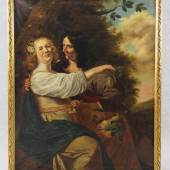 Baen, Jan de (Haarlem 1633 - 1702 Den Haag) attr.  Gemälde, Öl auf Leinwand, galantes Paar in Landschaft, die Frau... Mindestpreis:	2.500 EUR