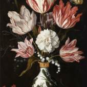 Balthasar Van der Ast A Bouquet of Flowers in a Wan-Li Porcelain Vase1625 Oil on panel Signed and dated bottom right ‘B. vandeR. ast. i625’40.8 x 27.6 cm PHOTO COURTESY BIJL-VAN URK MASTERPAINTINGS,ALKMAAR.