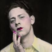 C/O Berlin, unknown photographer, Photobooth. Man in make-up wearing a woman’s ring, United States, ca. 1920 © Collection Sébastien Lifshitz Man in make-up wearing a woman’s ring 