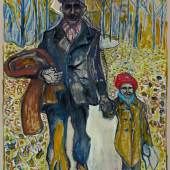 Billy Childish walking in gods butie version, 2013 Öl und Kohle auf Leinen 274,5 x 183 cm © Billy Childish, Carl Freedman London, Lehmann Maupin New York, neugerriemschneider Berlin