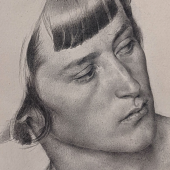 Gerald Leslie Brockhurst RA (1890-1978), Portrait of Anais Folin, Signed graphite on paper, 9 1/2 x 7 1/2 inches. Courtesy of The Fine Art Society
