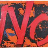 Boris Lurie | No (Red and Black) »Feel-Painting-No with Red« | 1963 | Öl (?) auf Leinwand | 56 x 88 cm © Boris Lurie Art Foundation, New York, USA