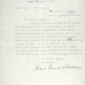 Brief von Karl Ernst Osthaus an Egon Schiele vom 15. Juli 1911 Quelle: Albertina, Wien
