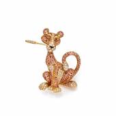 Pink Panther brooch Yellow gold, pink sapphires and diamonds Estimate: 3 000 – 4 000 € / 3 400 – 4 500 $