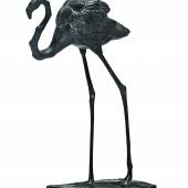 REMBRANDT BUGATTI (1884-1916) SKULPTUR "Le flamant en marche", um 1912. Bronze schwarz patiniert. H33,5cm.