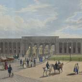 Äußeres Burgtor vom Heldenplatz aus gesehen vor dem Bau der Ringstraße Künstler unbekannt vor 1850