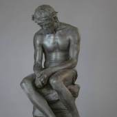 August Hudler, Ecce homo, um 1904, Gips, farbig gefasst, schwarze Bronze imitierend; Copyright: Skulpturensammlung, SKD, Foto: Hans Effenberger