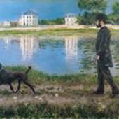 Gustave Caillebotte
Richard Gallo und sein Hund Dick am Ufer der Seine bei Petit Gennevilliers, 1884
Öl auf Leinwand, 89 x 116 cm
Artattack Management