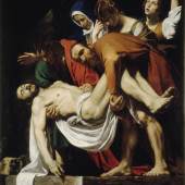 MICHELANGELO MERISI, GEN. CARAVAGGIO (1571 - 1610), DIE GRABLEGUNG CHRISTI, 1602/03  Leinwand, 300 × 203 cm © Vatikanstadt, Musei Vaticani, Pinacoteca Vaticana  The Entombment of Christ, 1602/03 Canvas, 300 × 203 cm © Città del Vaticano, Musei Vaticani, Pinacoteca Vaticana  De graflegging van Christus, 1602/03 Doek, 300 × 203 cm © Vaticaanstad, Musei Vaticani, Pinacoteca Vaticana