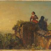Carl Spitzweg (1808 – 1885) ''Im Klostergarten'' | Öl auf Papier, auf Karton gelegt | 21,6 x 38,1 cm Ergebnis: 58.050 Euro