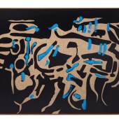 Carla Accardi (Trapani 1924–2014 Rom) Animale immaginario, 1988, signiert und datiert; auf der Rückseite nochmals signiert, betitelt und datiert, Vinyl auf Leinwand, 100 x 150 cm, erzielter Preis € 303.000 Rekordpreis für die Künstlerin