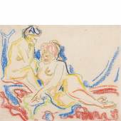 Ernst Ludwig Kirchner (1880 - 1938)  Zwei weibliche Akte | 1908 Pastell auf Bütten | 34,5 x 43cm. Taxe: 60.000 – 80.000 Euro