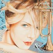 /  High Gloss /  Heiner Meyer, Charlize and Trumpet 2020 Öl auf Leinwand / 100 x 100 cm