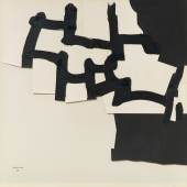 Eduardo Chillida (1924 – 2002)  Ohne Titel | 1969 | Tusche über Papiercollage auf Karton, auf Holzplatte aufgezogen | 105 x 105 cm Ergebnis: 109.650 Euro