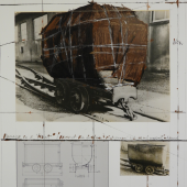 Christo, Package on a huntPackage on a hunt,Project for Goslar, Collage, Siebdruck, Foto auf Karton. Ex.:93/100. 69,8&79,8 cm. 9.900 €