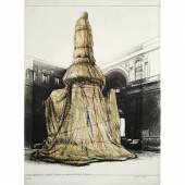 Christo Wrapped monument to Leonardo