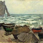 Claude Monet, Fischerboote am Strand von Etretat, 1883/84, Öl auf Leinwand, Wallraf-Richartz-Museum & Fondation Corboud, Foto: RBA Köln