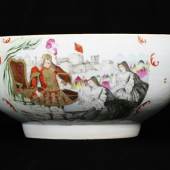Cohen & Cohen  Chinese export porcelain punchbowl with james quin as coriolanus