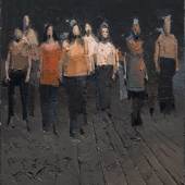 Alfio Giurato, corteo 2017, Öl auf Leinwand, 50 x 40 cm