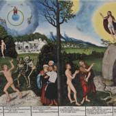 Gesetz und Gnade, Lucas Cranach d. Ä., 1529, Stiftung Schloss Friedenstein Gotha, Inv. Nr. SG 676, © Stiftung Schloss Friedenstein Gotha. Aus den Sammlungen der Herzog von Sachsen-Coburg und Gotha'schen Stiftung für Kunst und Wissenschaft, Foto: Lutz Ebhardt