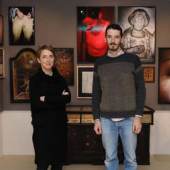 Kuratorin Birgit Johler, Künstler und Fotograf Simon Brugner, Foto: Universalmuseum Joanneum/J.J. Kucek 