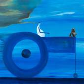 Max Böhme, Ronald Kodritsch, Franziska Maderthaner: "Blaue Luft", 2016, 180 x 200 cm, Öl und Mischtechnik auf Leinen © Peter Kainz