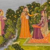 Frauen beim Musizieren und Feiern unter einem großen Mangobaum, Detail, Indien, 18. Jahrhundert © Staatliche Museen zu Berlin, Museum für Islamische Kunst / Johannes Kramer 