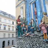 "Kaiserschild Walls of Vision", eine Neuinterpretation des Künstlerduos Jana&Js ist nun an der Fassade der Schäfergasse 2 in Wien zu sehen, Foto: Jana&Js 
