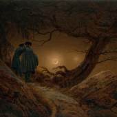 Caspar David Friedrich, Zwei Männer in Betrachtung des Mondes, 1819/20 Öl auf Leinwand, 35 x 44,5 cm, Albertinum | Galerie Neue Meister