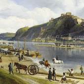 Johann Adolf Lasinsky, Der Rhein bei Koblenz Ehrenbreitstein (Ausschnitt)