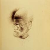 Bildnis Sigmund Freud, 1938, Tinte auf Papier, 30 x 27 cm