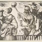 Daniel Hopfer: Tod und Teufel überraschen zwei Frauen, 1500–1510  16 x 22,7 cm Radierung  (The Metropolitan Museum of Art, New York)