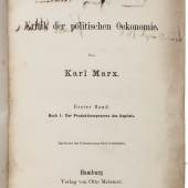 Das Kapital. Erster Band, September 1867, Widmungsexemplar von Karl Marx an Johann Georg Eccarius  Antiquariat Inlibris Wien 
