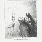 Honoré Daumier, Hauptprobe des Konzils, 1869, Lithographie, Staatsgalerie Stuttgart, Graphische Sammlung