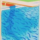 Pool Made with Paper and Blue Ink for Book (1980) von David Hockney 