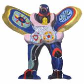 Niki De Saint Phalle  L'oiseau amoureux 1988 Watercolour, coloured chalk and acrylic on japan paper laid on silk 260 x 285 cm | 102.4 x 112.2 in