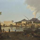  Joseph Rebell, Der Hafen Granatello bei Portici mit dem Vesuv im Hintergrund, 1819  Foto: Johannes Stoll / Belvedere, Wien 