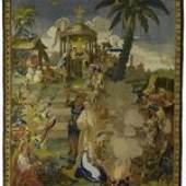 Bildtitel: Die chinesische Hochzeit Manufaktur Pirot / Würzburg, um 1735/1736, Inv.-Nr. WA141, Maße 398 x 308 cm