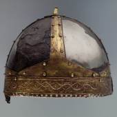 Der Spangenhelm von Villeneuve (VD) 6. Jh. n. Chr. Dieser Helm wurde bei der Rhonemündung bei Villeneuve gefunden, nur etwa 30 Helme dieser Art sind bekannt. Wahrscheinlich gehörte er einem fränkischen Adligen. © Schweizerisches Nationalmuseum 