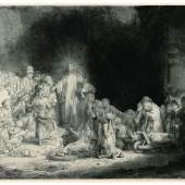 Rembrandt Harmensz. van Rijn, Das Hundertguldenblatt, um 1649. Hofbibliothek; Foto: Albertina, Wien