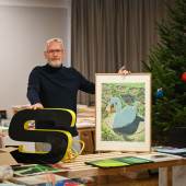 Jens Zander zum "Weihnachtsmarkt der bildenden Kunst 2023", Foto: Anja Schneider 