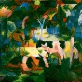 August Macke Landschaft mit Kühen und Kamel, 1914 Kunsthaus Zürich