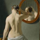 Christoffer Wilhelm Eckersberg, (1783-1853) Junge Frau vor einem Spiegel, 1841 Öl auf Leinwand, 33,5 x 26 cm © Sammlung Hirschsprung, Kopenhagen 